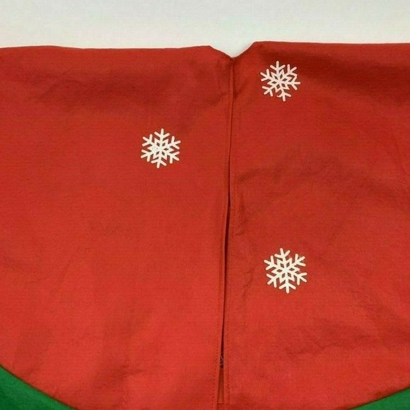 Tree Skirt Felt 48" Christmas Snowman Red White Green NEW - Picture 6 of 11